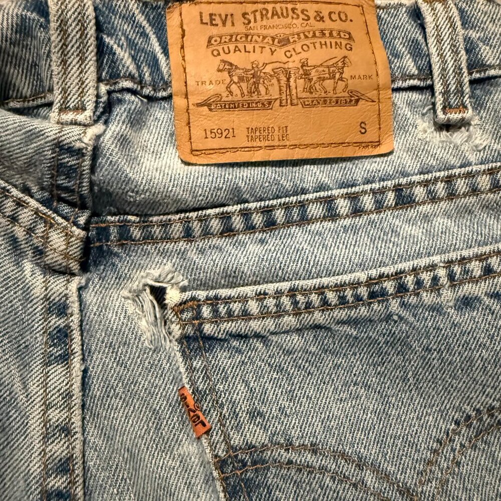 Vintage Levi’s 921 Orange Tab 921 Tapered Jeans Made in USA Size 6 Short USA 90s - Picture 2 of 12